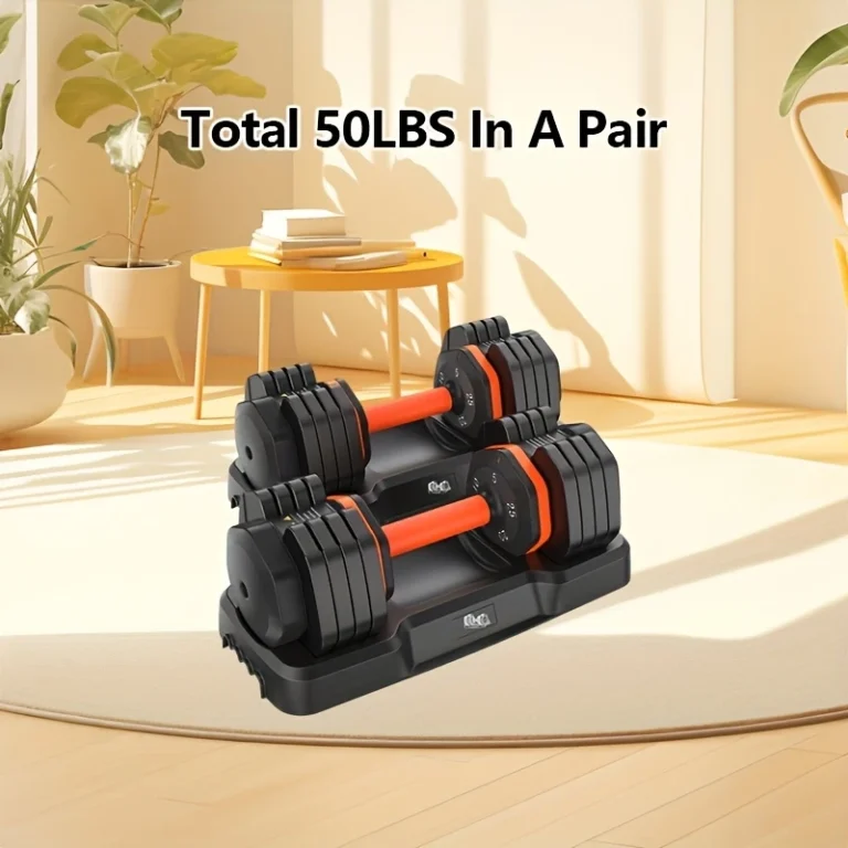 "Foldable Adjustable Dumbbell Set 55LB – Total 50LBS in a pair, ideal for compact home workouts"