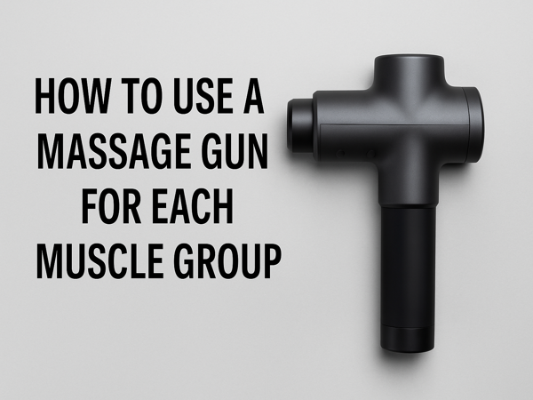 "Massage gun with matte finish on gray background – How to use a massage gun for each muscle group"